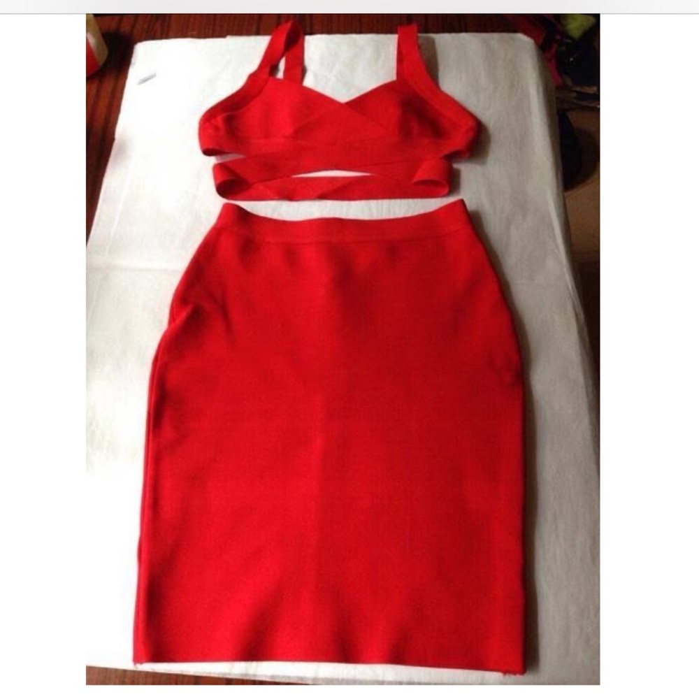 Two piece bandage dress